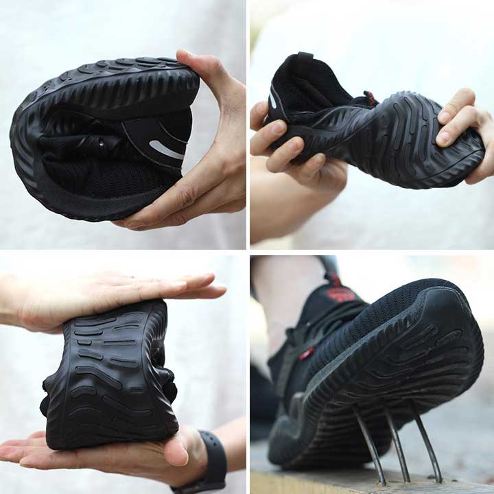 Men steel toe mesh safety shoes anti-smashing anti-piercing