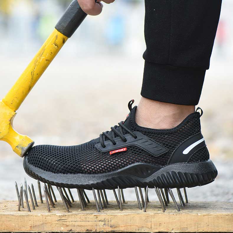 Men steel toe mesh safety shoes anti-smashing anti-piercing