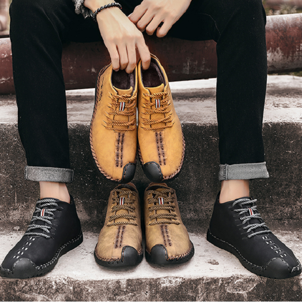 FansGemacht Männer Winter Stiefeletten Anti-Rutsch Leichte Booties