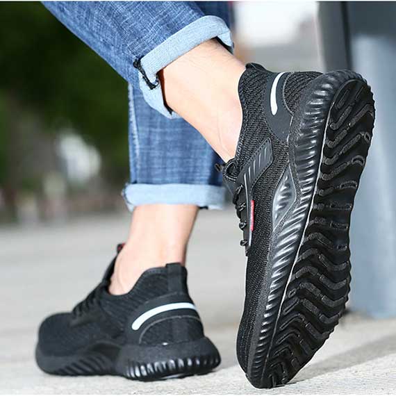 Men steel toe mesh safety shoes anti-smashing anti-piercing