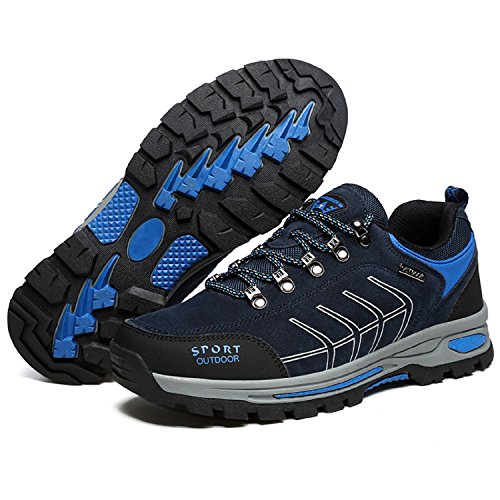 NEOKER Wanderschuhe Trekking Schuhe Herren Damen Sports Outdoor Hiking Sneaker Armee Grün Blau Schwarz Grau 36-48