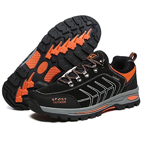 NEOKER Wanderschuhe Trekking Schuhe Herren Damen Sports Outdoor Hiking Sneaker Armee Grün Blau Schwarz Grau 36-48