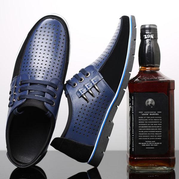 FansGemacht Sommer Atmungs Loch Echtem Leder Männer Schuhe