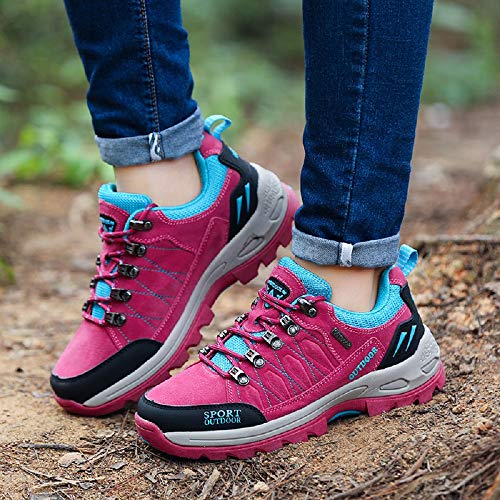 NEOKER Wanderschuhe Trekking Schuhe Herren Damen Sports Outdoor Hiking Sneaker Armee Grün Blau Schwarz Grau 36-48