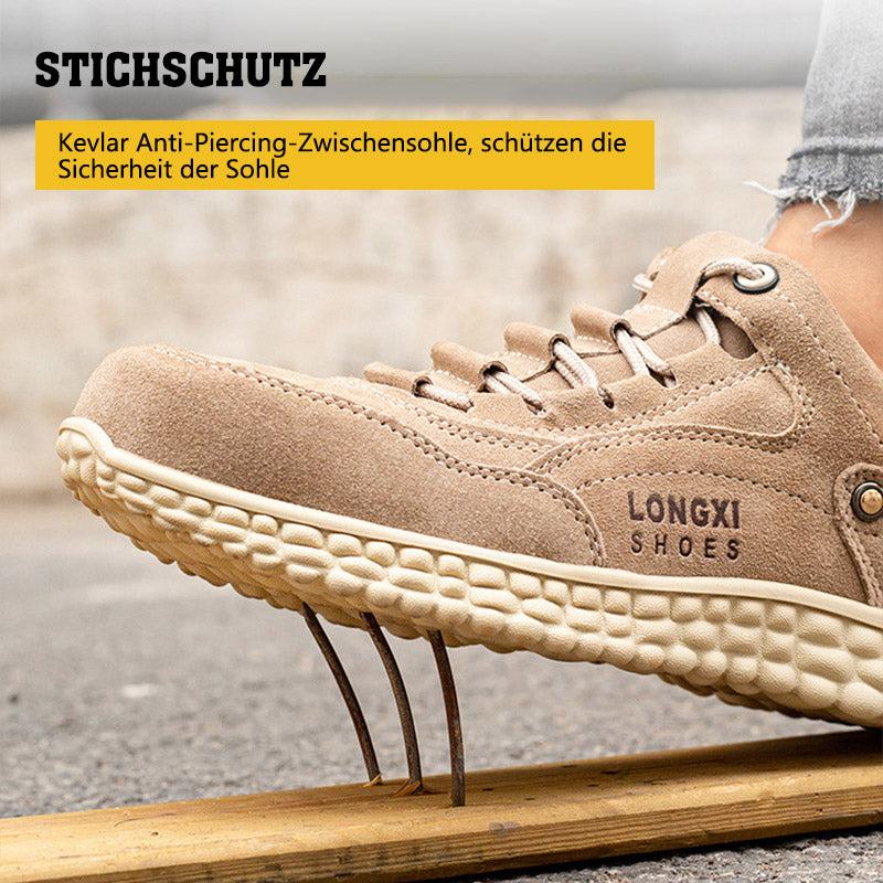 Fansgemacht Anti-Smashing und Anti-Piercing Stahl Zehen bequeme Leder Sicherheitsschuhe