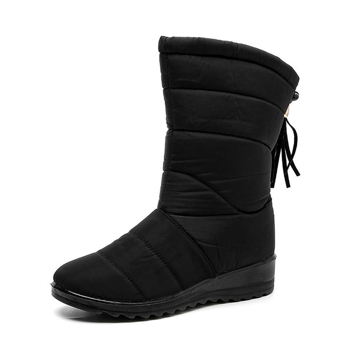 Fansgemacht Plus samtige Damen-Schneeschuhe mit Fransen