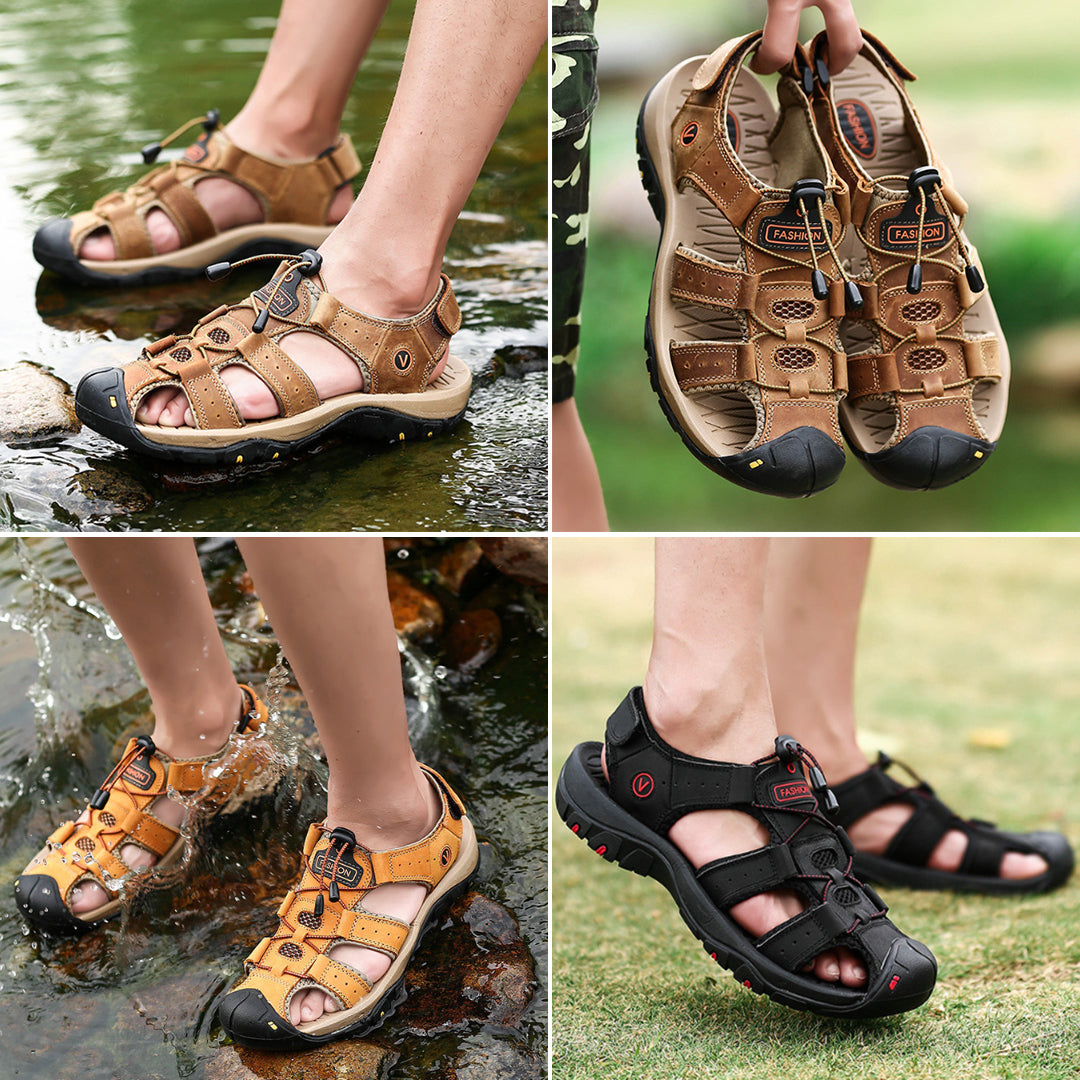 2019 Neue Große Größe Echtem Leder Rindsleder Männer Sandalen
