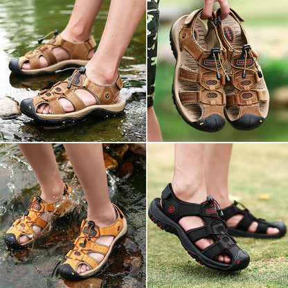 2019 Neue Große Größe Echtem Leder Rindsleder Männer Sandalen