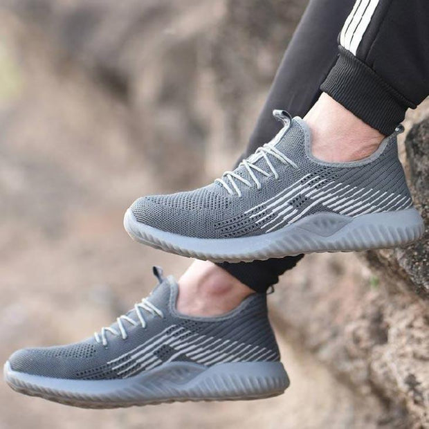 Sommer herren Outdoor Atmungsaktives Mesh Licht & Komfortable Stahl Kappe Schutzhülle Arbeit Schuhe