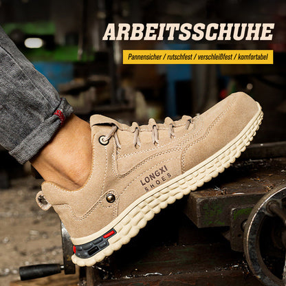 Fansgemacht Anti-Smashing und Anti-Piercing Stahl Zehen bequeme Leder Sicherheitsschuhe