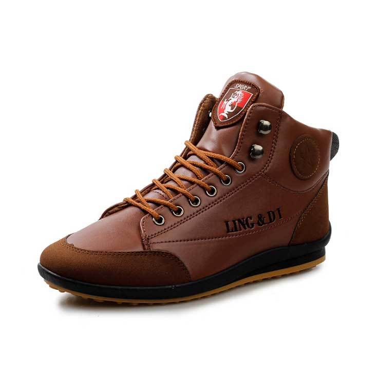 Fansgemacht Herren Stiefel lässig flache Retro Lederstiefel