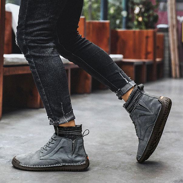 fansgemacht Winter-High-Top-Herren plus samtwarme Martin-Stiefel