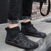 FansGemacht Herbst und Winter neue lässige handgemachte High-Top-Wild Herrenschuhe