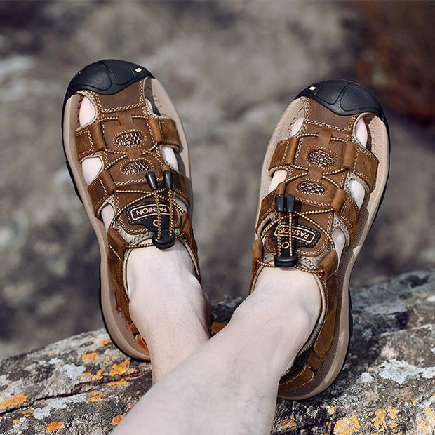 2019 Neue Große Größe Echtem Leder Rindsleder Männer Sandalen