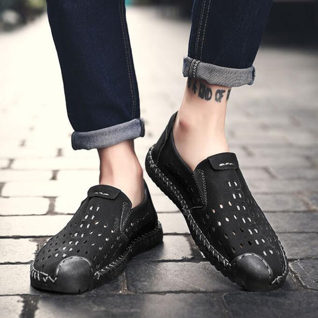 sommer Männer Atmungsaktiv Casual Schuhe  Handgemachte Vintage Schuhe