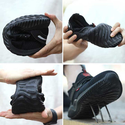 Men steel toe mesh safety shoes anti-smashing anti-piercing