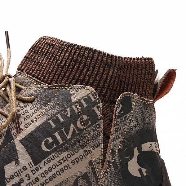 FansGemacht Herbst und Winter neue lässige handgemachte High-Top-Wild Herrenschuhe