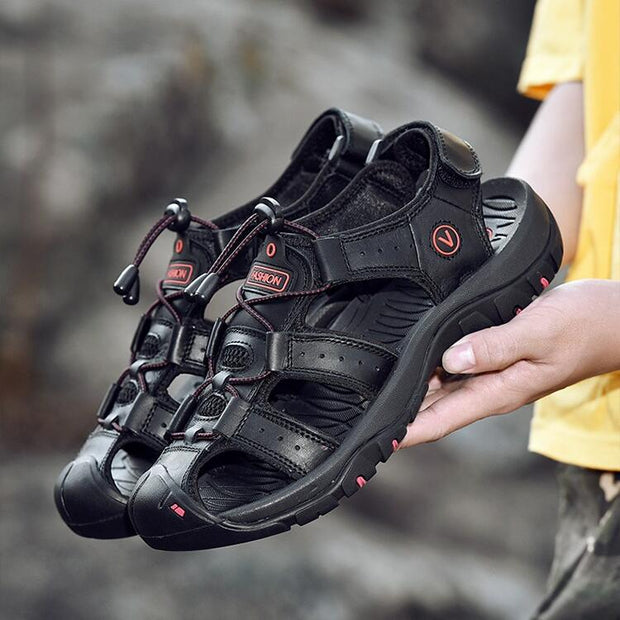 2019 Neue Große Größe Echtem Leder Rindsleder Männer Sandalen