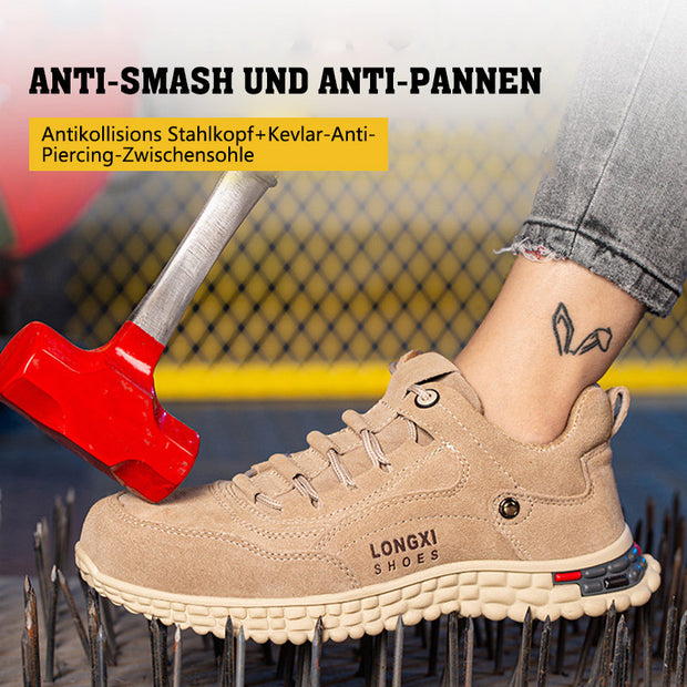 Fansgemacht Anti-Smashing und Anti-Piercing Stahl Zehen bequeme Leder Sicherheitsschuhe