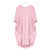 Pocket Casual Dress-Volltonfarbe