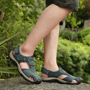 FansGemacht Sommer Sandalen Männer Echtes Leder Casual Schuhe