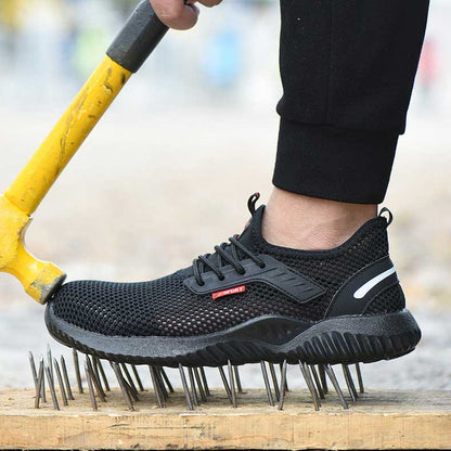 Men steel toe mesh safety shoes anti-smashing anti-piercing