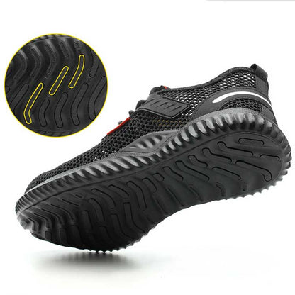 Men steel toe mesh safety shoes anti-smashing anti-piercing