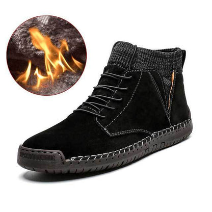 FansGemacht Männer Schnee Stiefel Winter Plüsch Warme Männer Motorrad Stiefel Lace-Up Non-slip