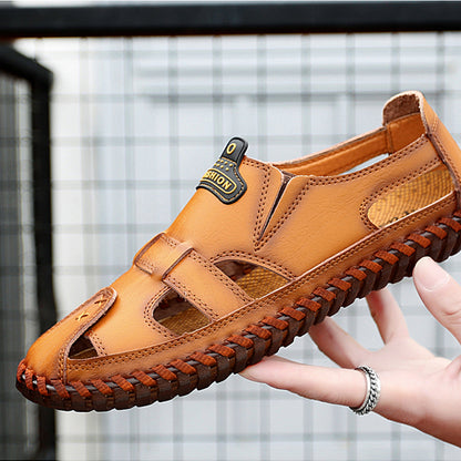 FansGemacht neue Qualität Aus Echtem Leder Männer Sandalen Im Freien Sommer Flip Flop Casual Schuhe