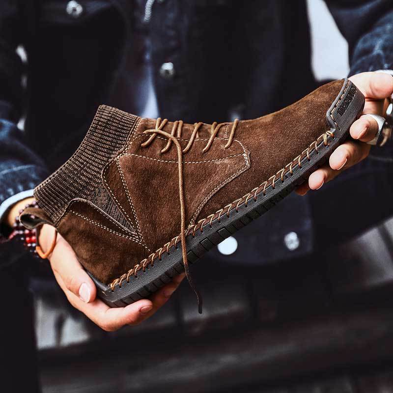 FansGemacht Männer Schnee Stiefel Winter Plüsch Warme Männer Motorrad Stiefel Lace-Up Non-slip