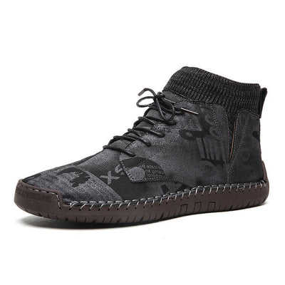 FansGemacht Herbst und Winter neue lässige handgemachte High-Top-Wild Herrenschuhe