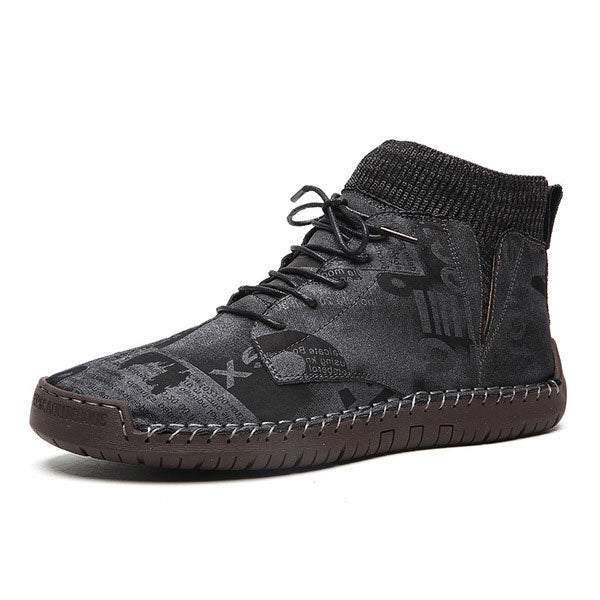 FansGemacht Herbst und Winter neue lässige handgemachte High-Top-Wild Herrenschuhe