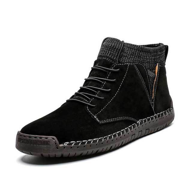 FansGemacht Männer Schnee Stiefel Winter Plüsch Warme Männer Motorrad Stiefel Lace-Up Non-slip