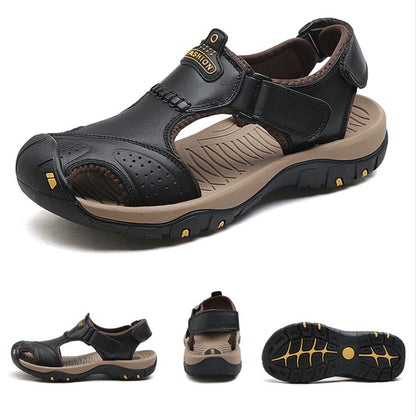 FansGemacht Sommer Sandalen Männer Echtes Leder Casual Schuhe