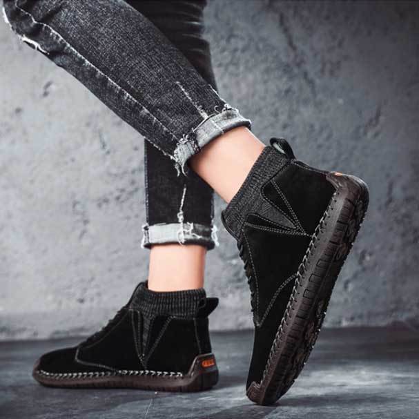 FansGemacht Männer Schnee Stiefel Winter Plüsch Warme Männer Motorrad Stiefel Lace-Up Non-slip