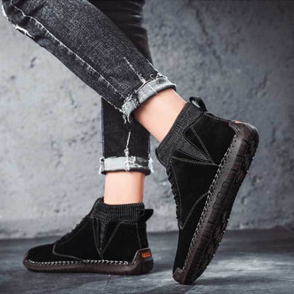 FansGemacht Männer Schnee Stiefel Winter Plüsch Warme Männer Motorrad Stiefel Lace-Up Non-slip