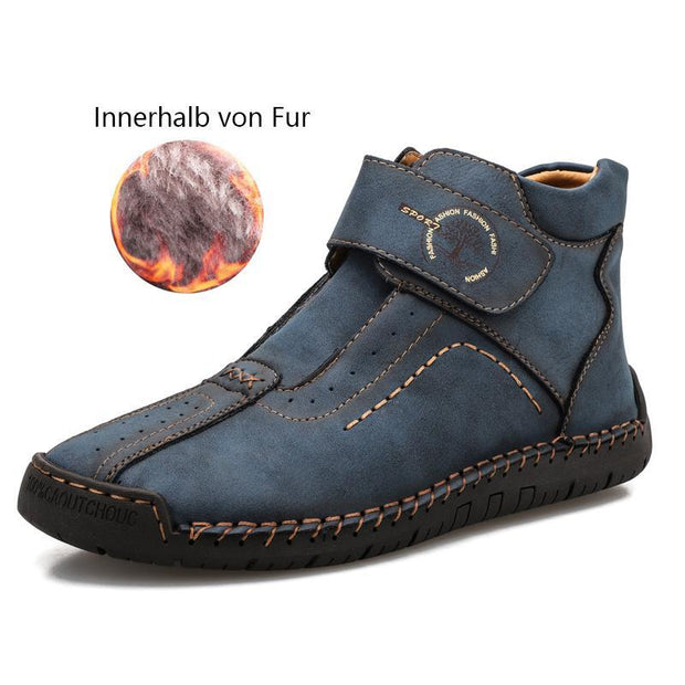 Fansgemacht Rutschfeste große handgenähte Lederschuhe für Herren