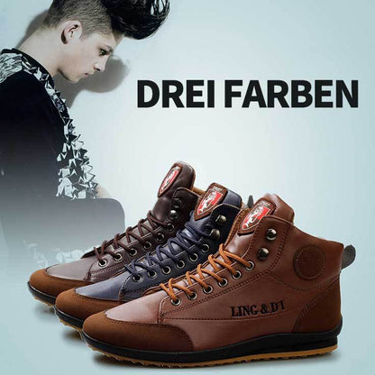 Fansgemacht Herren Stiefel lässig flache Retro Lederstiefel