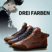 Fansgemacht Herren Stiefel lässig flache Retro Lederstiefel