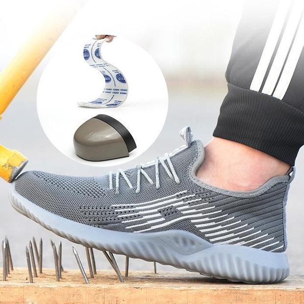 Sommer herren Outdoor Atmungsaktives Mesh Licht & Komfortable Stahl Kappe Schutzhülle Arbeit Schuhe