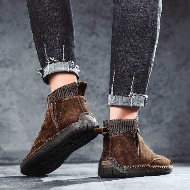 FansGemacht Männer Schnee Stiefel Winter Plüsch Warme Männer Motorrad Stiefel Lace-Up Non-slip