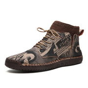 FansGemacht Herbst und Winter neue lässige handgemachte High-Top-Wild Herrenschuhe