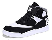 Skurab Sneaker Herren Schuhe Mode High Top Herren Freizeitschuhe Atmungsaktive Leder Männer Turnschuhe Schwarz