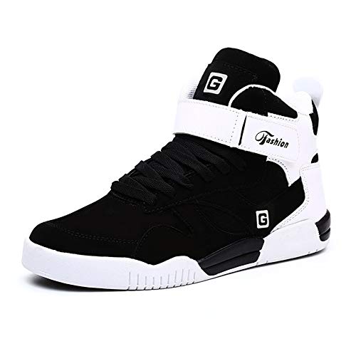 Skurab Sneaker Herren Schuhe Mode High Top Herren Freizeitschuhe Atmungsaktive Leder Männer Turnschuhe Schwarz