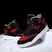 Skurab Sneaker Herren Schuhe Mode High Top Herren Freizeitschuhe Atmungsaktive Leder Männer Turnschuhe Schwarz