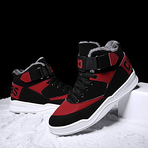 Skurab Sneaker Herren Schuhe Mode High Top Herren Freizeitschuhe Atmungsaktive Leder Männer Turnschuhe Schwarz
