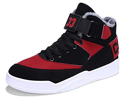 Skurab Sneaker Herren Schuhe Mode High Top Herren Freizeitschuhe Atmungsaktive Leder Männer Turnschuhe Schwarz