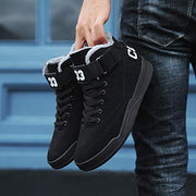 Skurab Sneaker Herren Schuhe Mode High Top Herren Freizeitschuhe Atmungsaktive Leder Männer Turnschuhe Schwarz