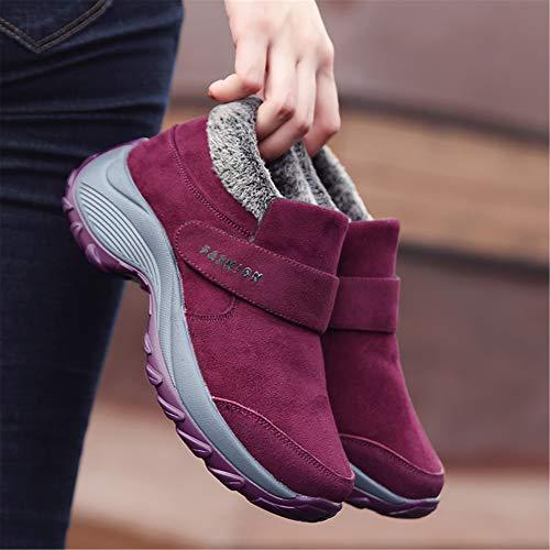 Skurab Damen Winter  Warm Gefütterte Klettverschluss Winterstiefel