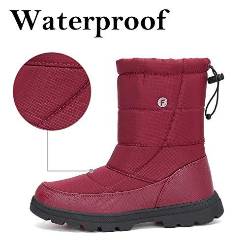 Sakurab Unisex Damen Schneestiefel Herren Winterstiefel Flach